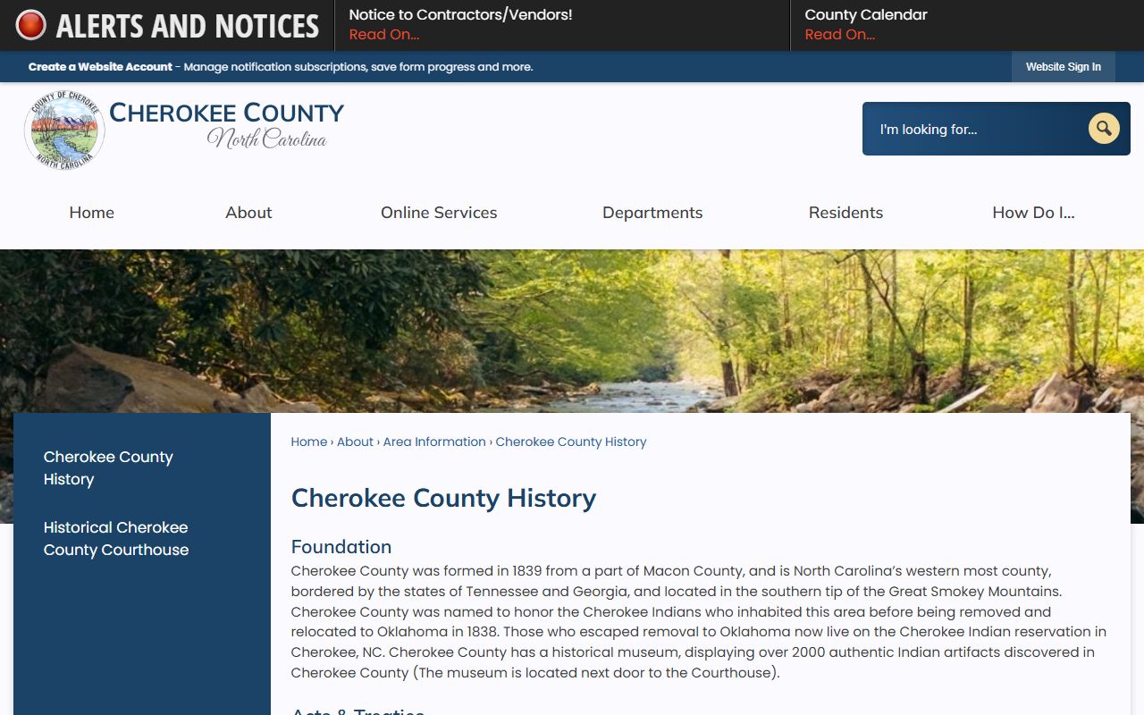 Cherokee County Clerk of Superior Court courthouse history context