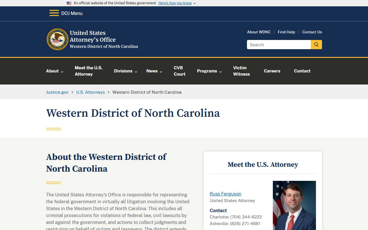 Cherokee County arrest records and court charges U.S. Attorney Western District of North Carolina