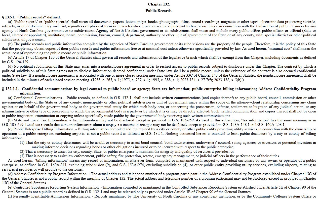 Cherokee County arrest records and court charges North Carolina Public Records Act