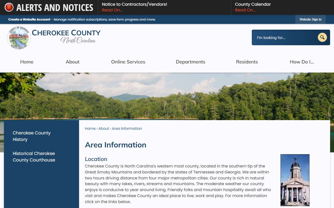 Cherokee County court records area information source