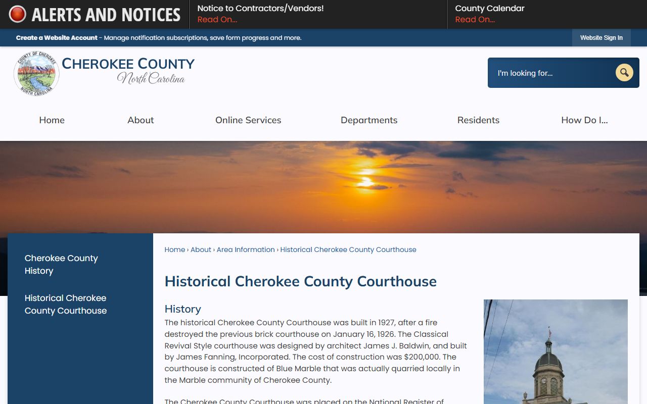 Cherokee County court records historic courthouse source