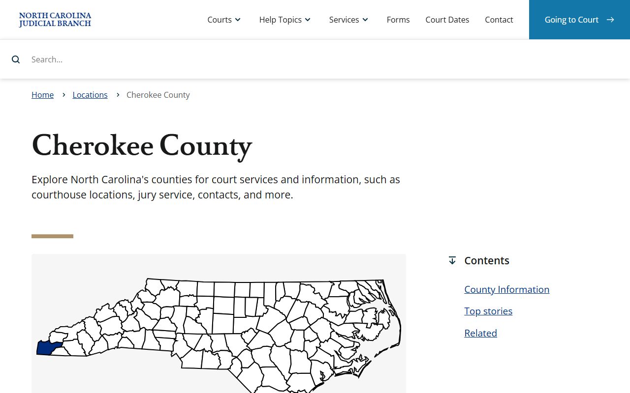 Cherokee County court records Judicial Branch location page