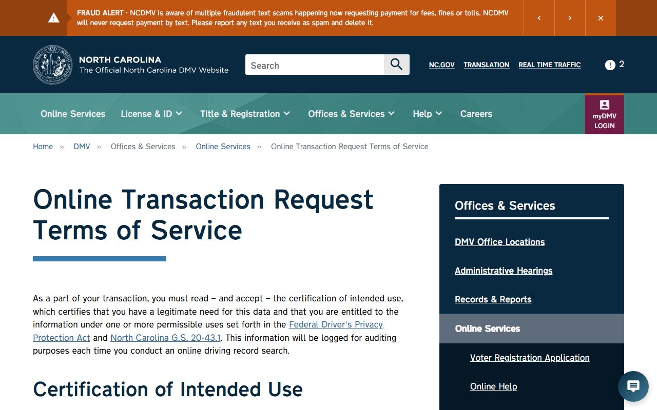 Cherokee County traffic court records NCDMV driver record terms